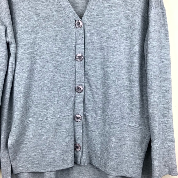 Gibson Gray Heather Oversized Hi-Low Easy Cardigan - Picture 5 of 12